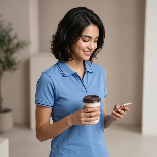 Shorttall_Premium_Women_S_Polo_T_Shirt_Indian_Blue_With_Black_Tip_Blue_Melange
