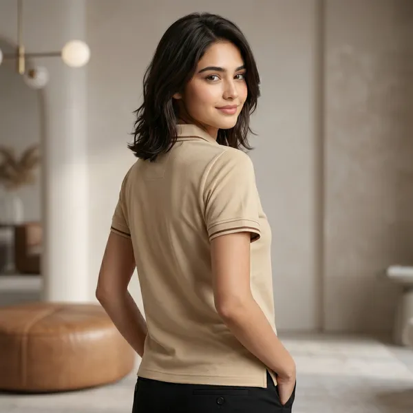 Shorttall_Premium_Women_S_Polo_T_Shirt_Beige_With_Brown_Tip_Beige
