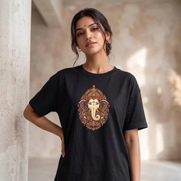 Black_Cotton_Divine_Ganesha_Edition_Oversize_T-Shirt_For_Women