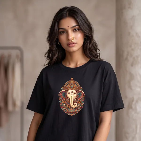 Black_Cotton_Divine_Ganesha_Edition_Oversize_T-Shirt_For_Women
