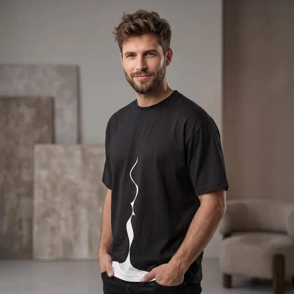Black_Cotton_Minimal_Kiss_Art_Edition_Oversize_T-Shirt_For_Unisex