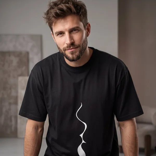 Black_Cotton_Minimal_Kiss_Art_Edition_Oversize_T-Shirt_For_Unisex