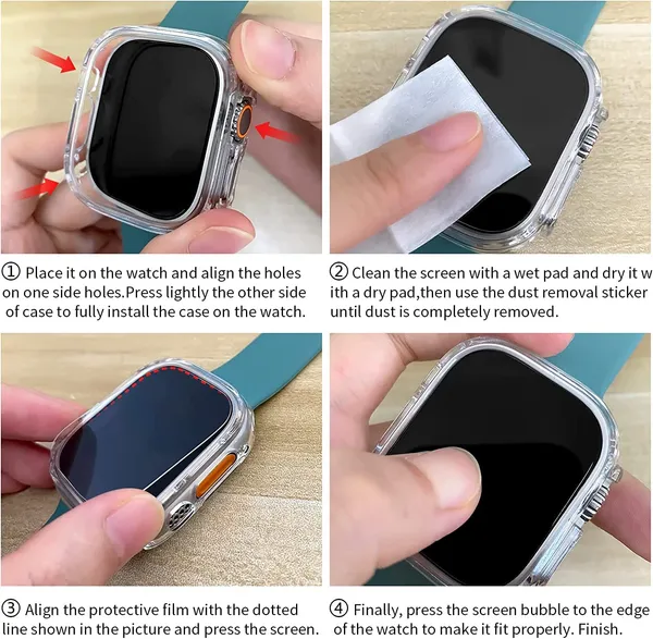 Black_And_Clear_Glass_Rugged_Case_For_Apple_Watch_Band_(Multi-Pack_Daily_Switching)