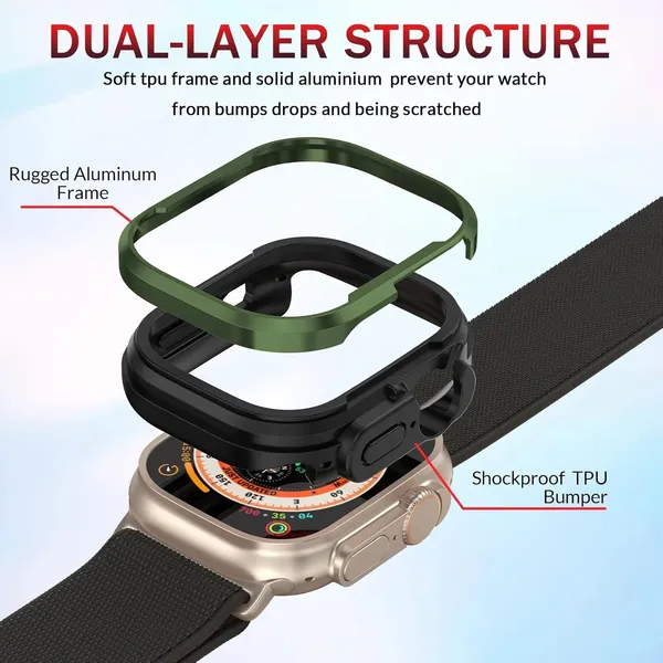 Blue_Aluminum_And_TPU_Rugged_Case_For_Watch_Case