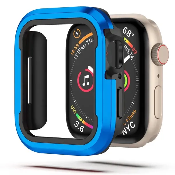 Blue_Aluminum_And_TPU_Rugged_Case_For_Watch_Case