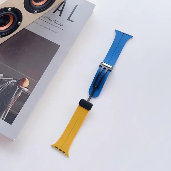 Yellow_And_Blue_Silicone_Watch_Bands_For_Apple_Watch