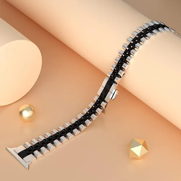 Silver_And_Black_Stainless_Steel_Watch_Bands_For_Apple_Watch_Band_(Thin_Stainless_Steel_Formal_Use)