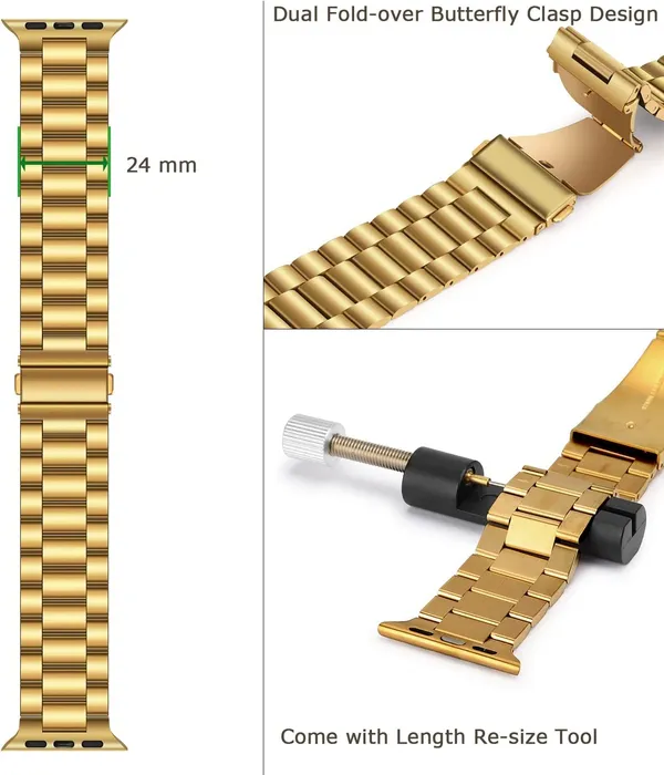 Gold_Stainless_Steel_Watch_Bands_For_Watch_Strap