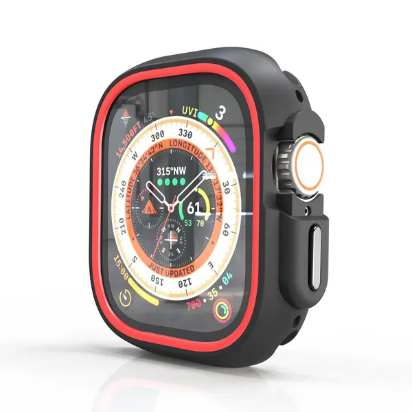 Red_And_Grey_Thermoplastic_Polyurethane_Rugged_Case_For_Apple_Watch