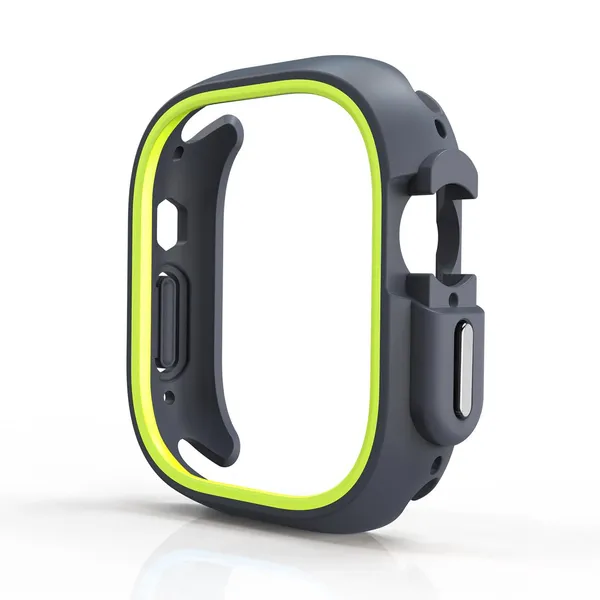Neon_Green_And_Grey_Thermoplastic_Polyurethane_Rugged_Case_For_Watch_Strap