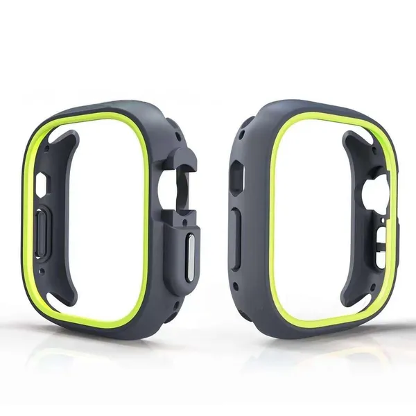 Neon_Green_And_Grey_Thermoplastic_Polyurethane_Rugged_Case_For_Watch_Strap