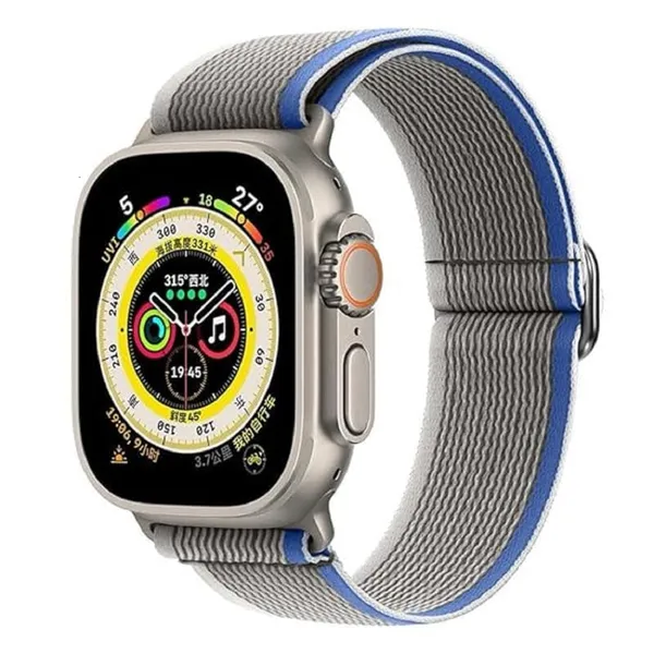 Grey_And_Blue_Nylon_Watch_Bands_For_Apple_Watch_Band_(Outdoor_/_Hiking_/_Trekking)