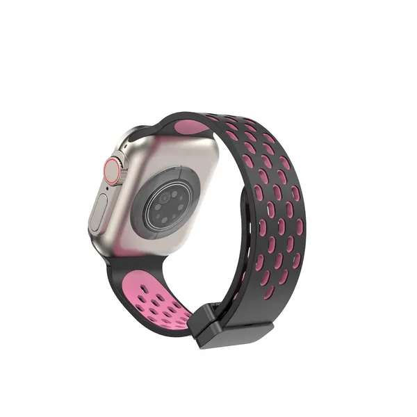 Black_And_Pink_Silicone_Watch_Bands_For_Apple_Watch