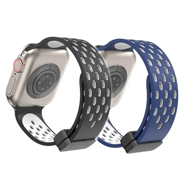 Black_And_Pink_Silicone_Watch_Bands_For_Apple_Watch