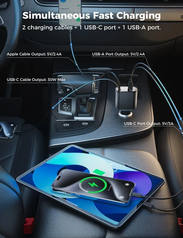 4-in-1_Retractable_Fast_Car_Charger_with_USB-C_&_Lightning