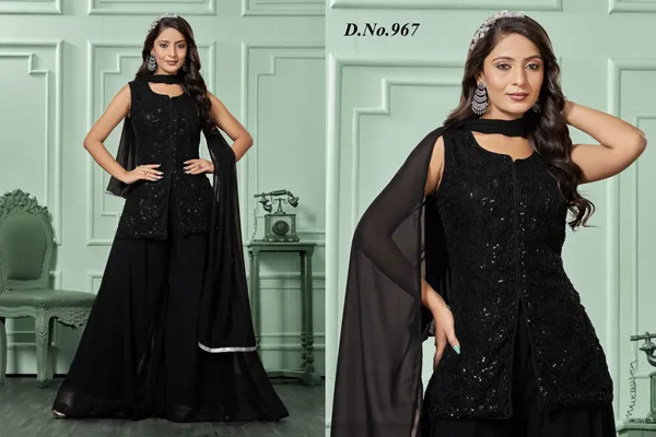 Black_Star_Georgette_Sequin_Embellished_Anarkali_Suit_For_Women