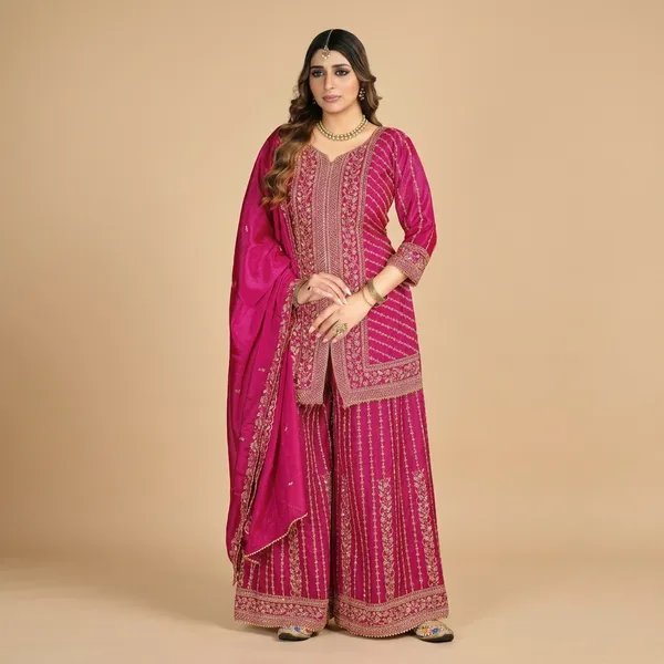 Pink_Star_Georgette_Embroidered_Sharara_Suit_Set_For_Women