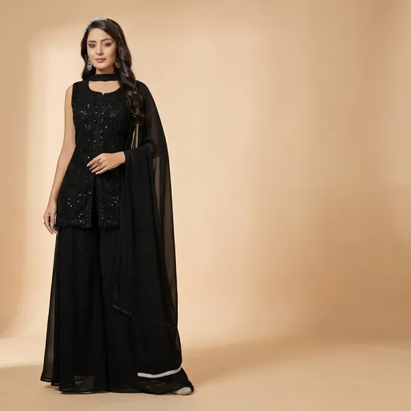 Black_Star_Georgette_Sequin_Embellished_Anarkali_Suit_For_Women