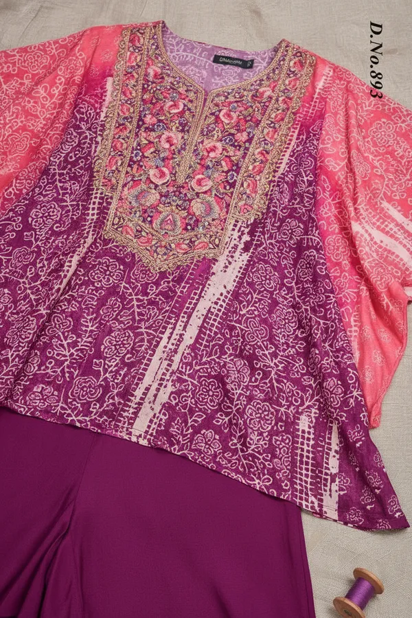 Pink_And_Purple_Star_Georgette_Embroidered_Suit_Set_For_Women