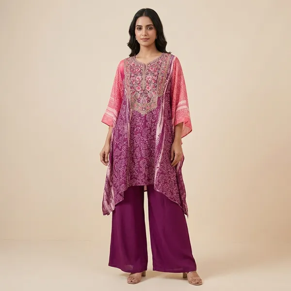 Pink_And_Purple_Star_Georgette_Embroidered_Suit_Set_For_Women