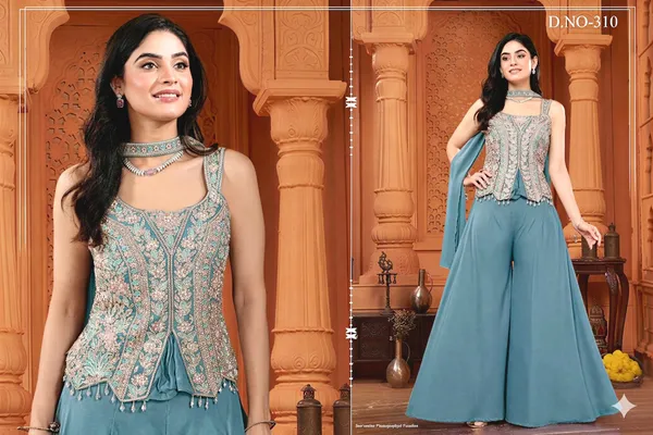 Sky_Blue_Star_Georgette_Embroidered_Peplum_Top_With_Palazzo_Set_For_Women