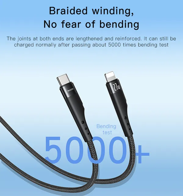Yesido_CA115_Type-C_To_Lightning_27W_Nylon_Braided_Charging_Cable