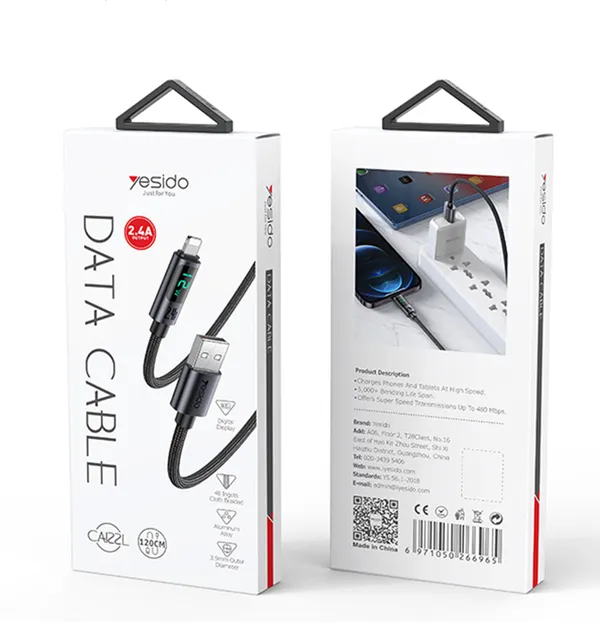 Yesido_CA122L_Lightning_To_Usb_A_Fast_Charging_Cable_With_Display_1.2_M