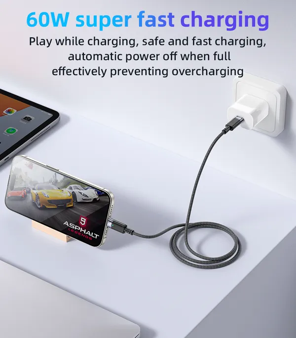Yesido_CA160_USB_C_-_C_60W_Fast_Charging_Cable_Nylon_Braided