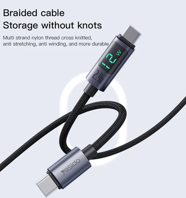 Yesido_CA122L_Lightning_To_Usb_A_Fast_Charging_Cable_With_Display_1.2_M
