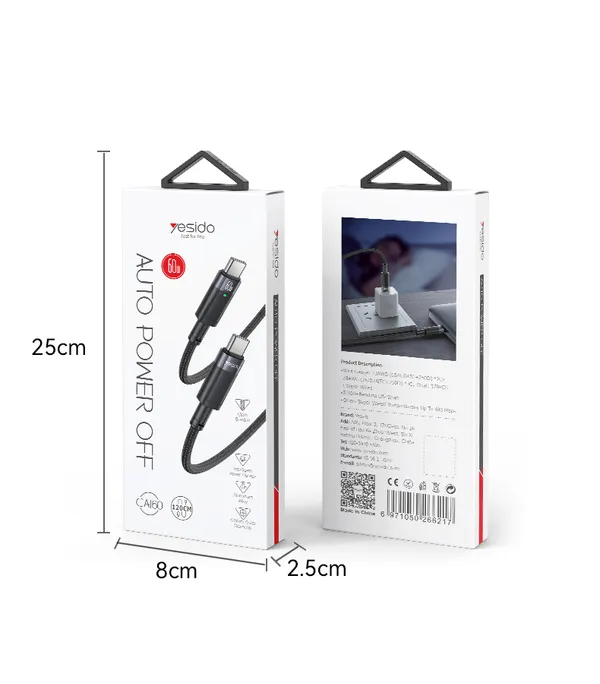 Yesido_CA160_USB_C_-_C_60W_Fast_Charging_Cable_Nylon_Braided
