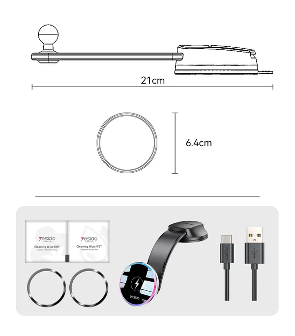 Yesido_C292_-_Magsafe_15W_Wireless_Charging_Car_Vent_Mount
