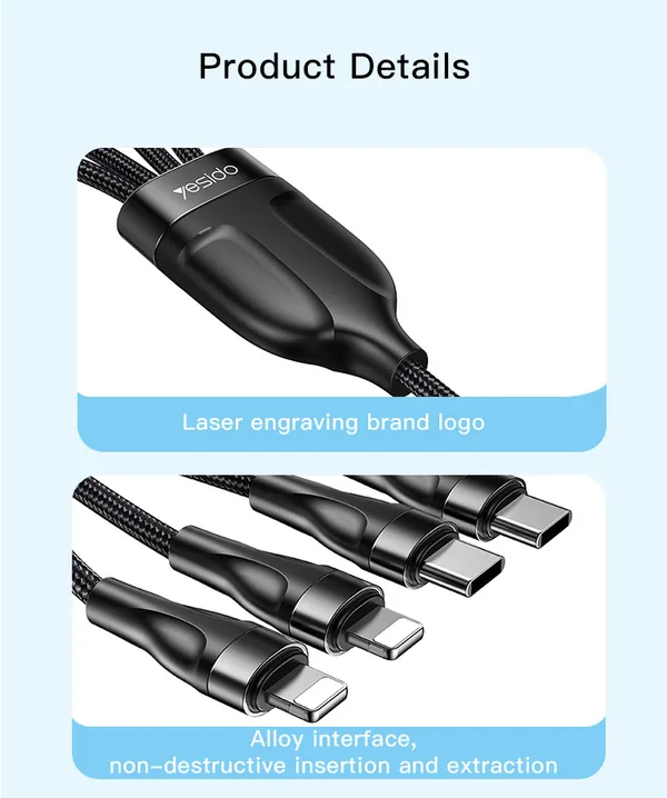 Yesido_CA111__Usb-A_TO_Lightning_&_Type_C_Multi-Device_Fast_Charging_Nylon_Braided_Cable