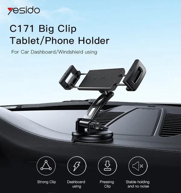Yesido_C171_-_Suction_Cup_Adjustable_Metal_Arm_Dashboard_Car_Phone_Holder
