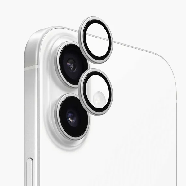 White_Metal_Camera_Lens_Protector_Ring_For_Iphone_16/16_Plus/17