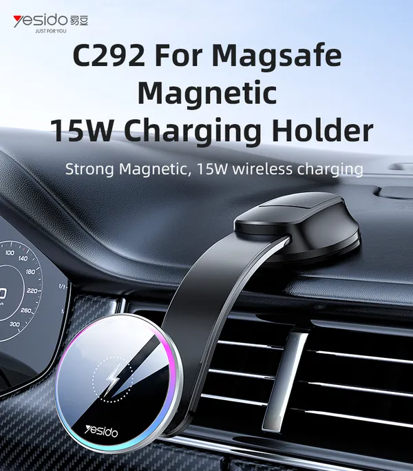 Yesido_C292_-_Magsafe_15W_Wireless_Charging_Car_Vent_Mount