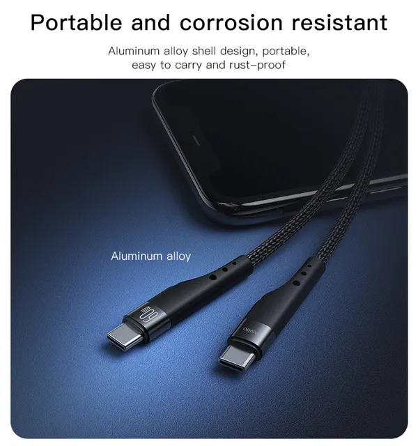 Yesido_CA116_USB_C-C_60W_Nylon_Braided_Fast_Charging_Cable_3M