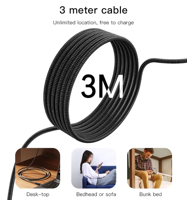 Yesido_CA116_USB_C-C_60W_Nylon_Braided_Fast_Charging_Cable_3M