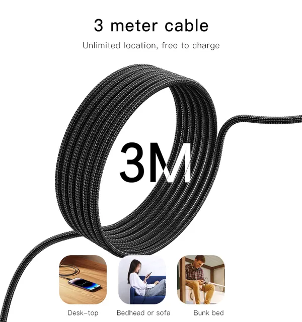 Yesido_CA115_Type-C_To_Lightning_27W_Nylon_Braided_Charging_Cable
