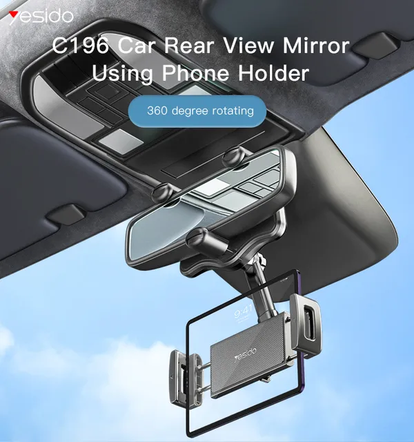 Yesido_C196_-_360_Degree_Rotating_Rearview_Mirror_Car_Phone_Mount