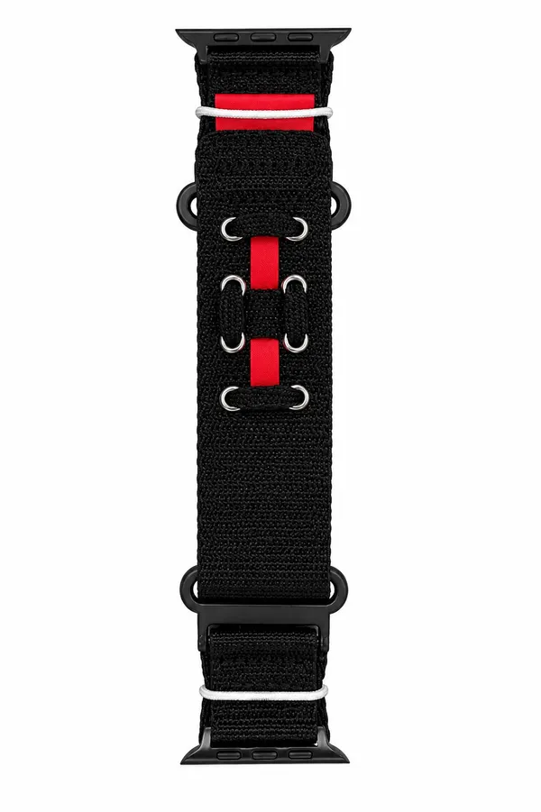 Tactical_Nylon_Loop_Watch_Strap_for_Apple_Watch_Ultra_and_Series_Black_Red_Adjustable_Sports_Band
