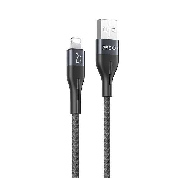 Yesido_CA121L_Usb-A_To_Lightning_Braided_Data_Cable_1M_Dark_Grey