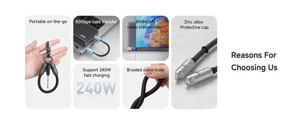 Hagibis_USB4_Portable_Keychain_Cable_Silver_40Gbps_100W_Fast_Charging_Type_C_Cable