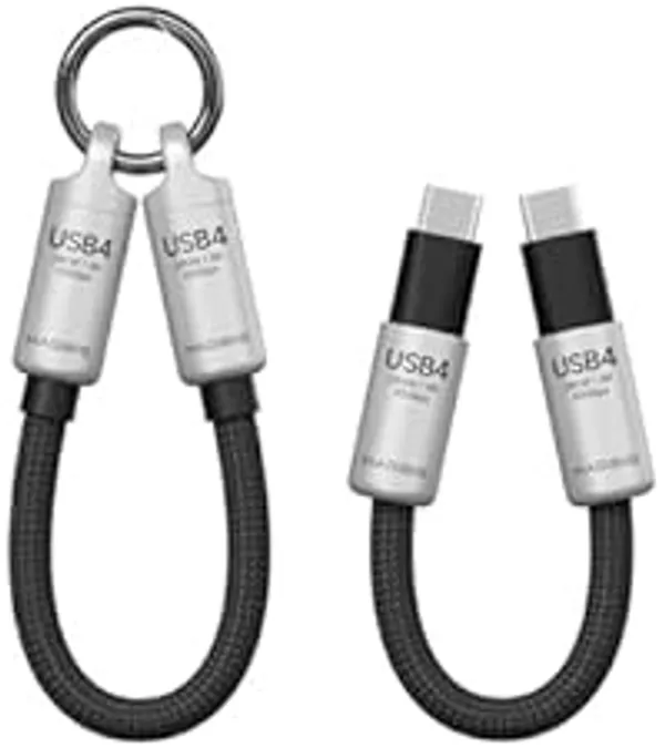 Hagibis_USB4_Portable_Keychain_Cable_Silver_40Gbps_100W_Fast_Charging_Type_C_Cable