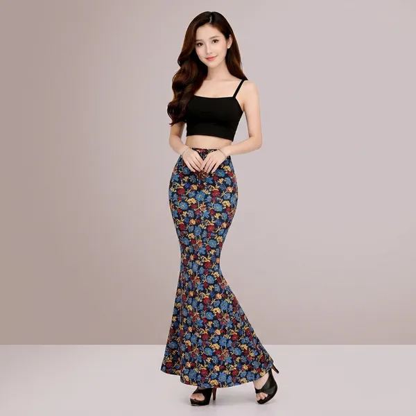 Multicolor_Cotton_Lycra_Crop_Top_High_Waist_Mermaid_Skirt_Set_Pack_Of_3_For_Women