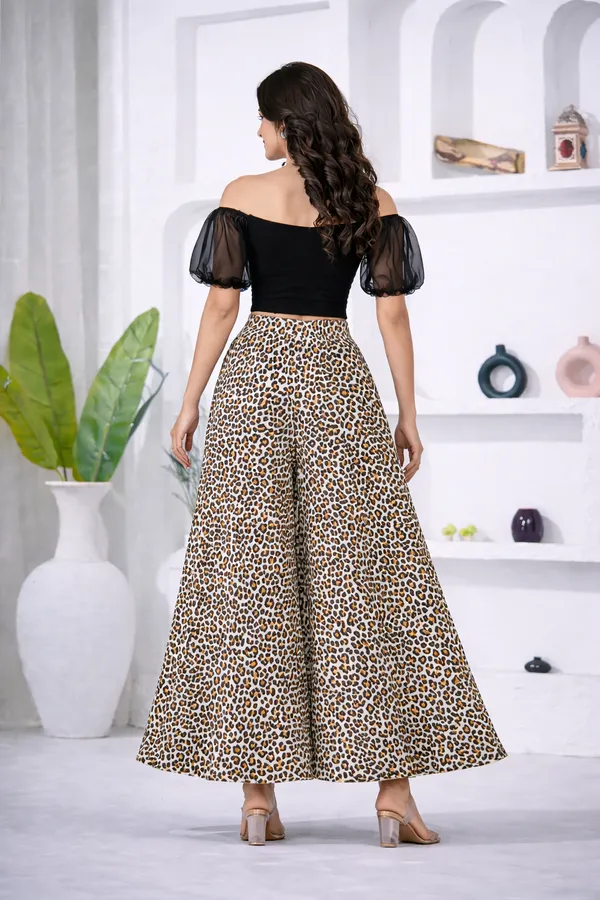 Grey_Viscose_Lycra_Leopard_Print_Puff_Sleeve_Crop_Top_Palazzo_Set_For_Women