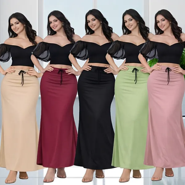 Multicolor_Cotton_Lycra_Off-Shoulder_Crop_Top_Mermaid_Skirt_Set_For_Women