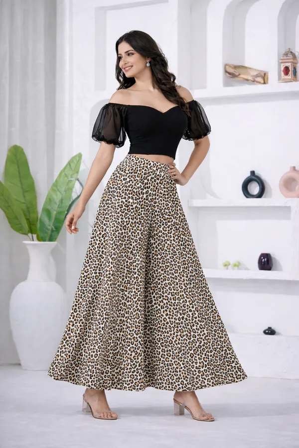 Grey_Viscose_Lycra_Leopard_Print_Puff_Sleeve_Crop_Top_Palazzo_Set_For_Women