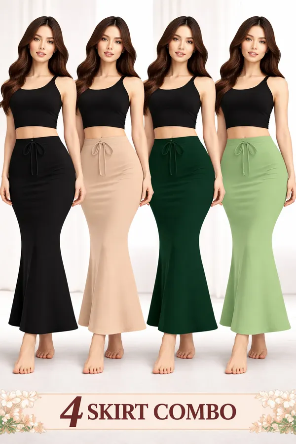 Multicolor_Cotton_Lycra_Mermaid_Skirt_Combo_Pack_Of_4_For_Women