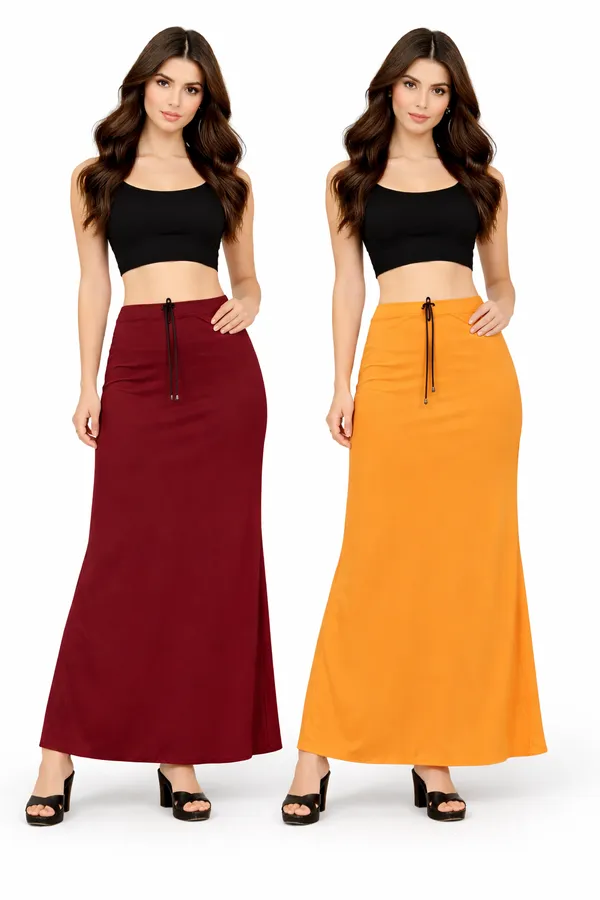 Multicolor_Cotton_Lycra_Drawstring_Long_Maxi_Skirt_Combo_For_Women