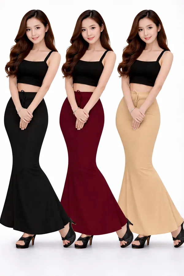 Black_Cotton_Lycra_Crop_Top_And_Mermaid_Skirt_Set_For_Women